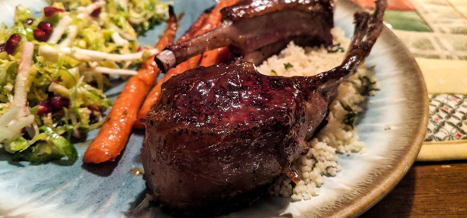 Fig Glazed Pan Roasted Lamb Chops