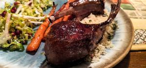 Fig Glazed Pan Roasted Lamb Chops